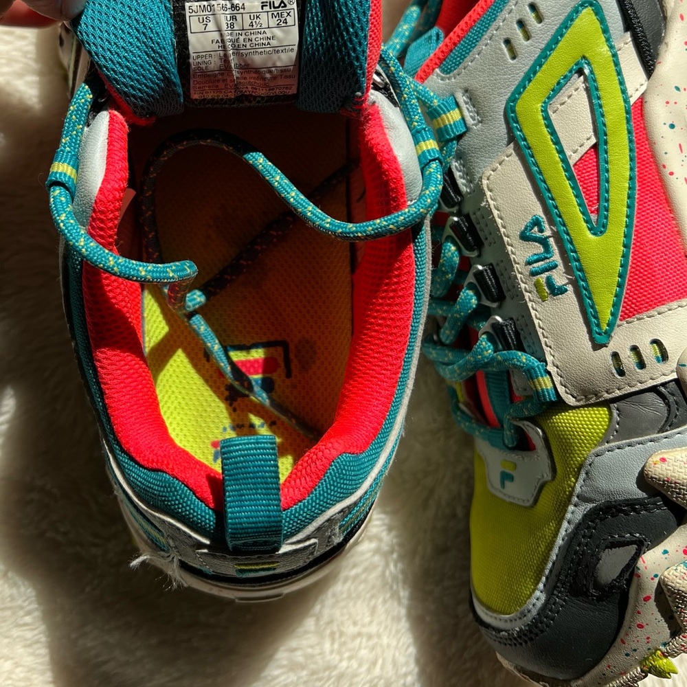 Fila Kids Sneakers in Teal, Red, and Yellow - Picture 2 of 6